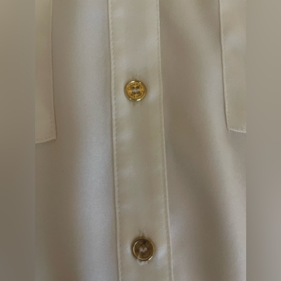 Calvin Klein Zip-Pocket Utility Blouse, Large - Picture 3 of 6